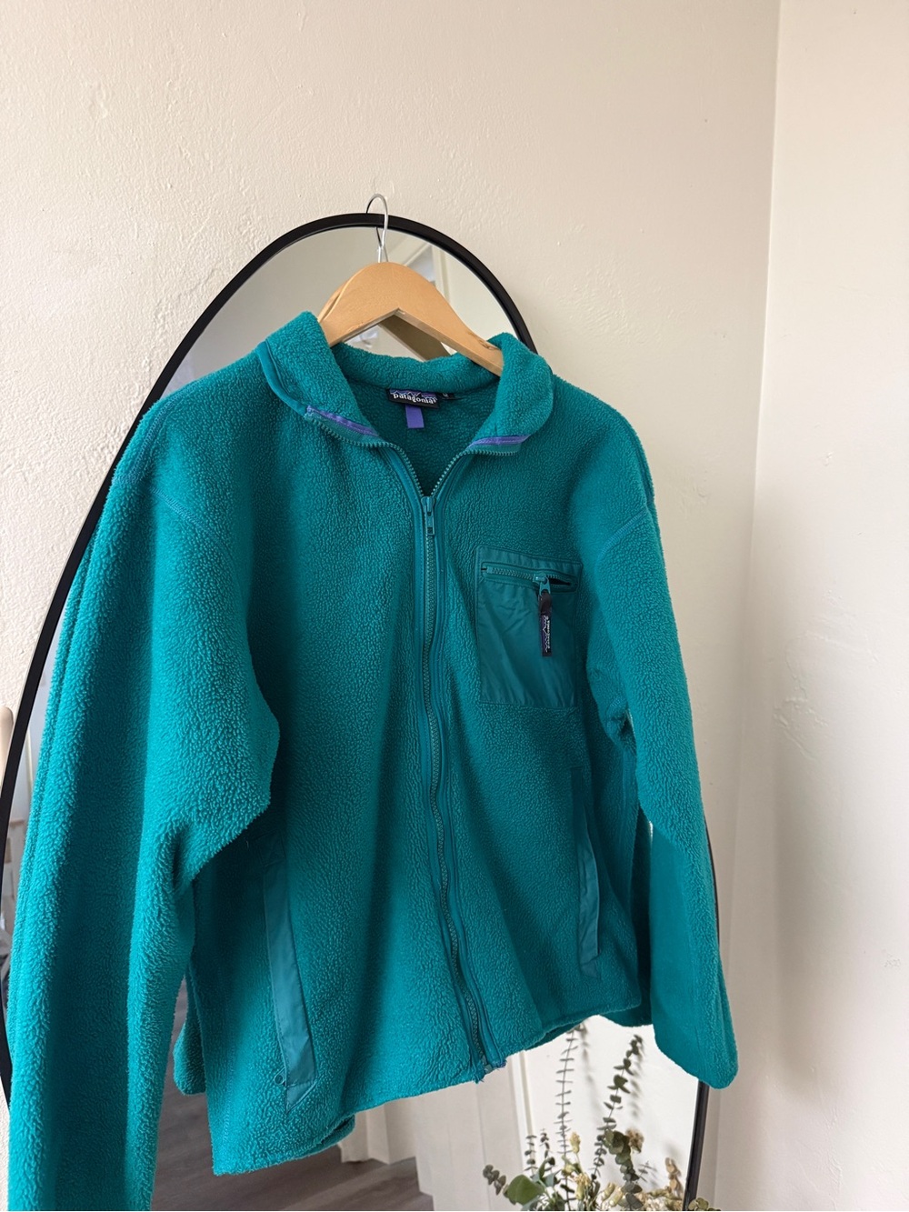 Vintage Patagonia Made in USA Full Zip Fleece Teal Blue Green